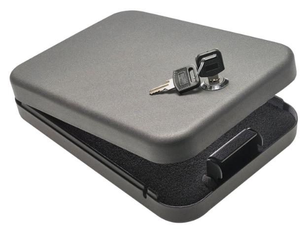 Picture of Snapsafe Lock Box Large Key Entry Black Steel Holds 1 Handgun 9.50" L X 6.50" W X 1.75" D 