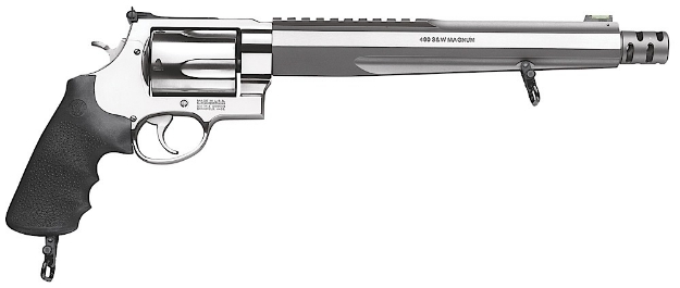 Picture of Smith & Wesson Performance Center Model 460 Xvr 460 S&W Mag 5Rd 10.50" With Rail Barrel Overall Stainless Stainless Steel With Black Polymer Grip Includes Muzzle Brake 