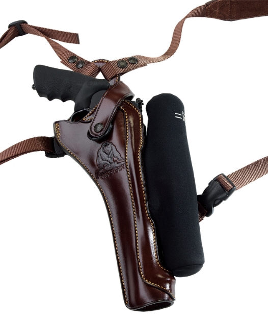 Picture of Galco Kodiak Hunter Chest Holster Havana Brown Leather Shoulder/Torso Strap Fits S&W X Frame 8.375" Right Hand 