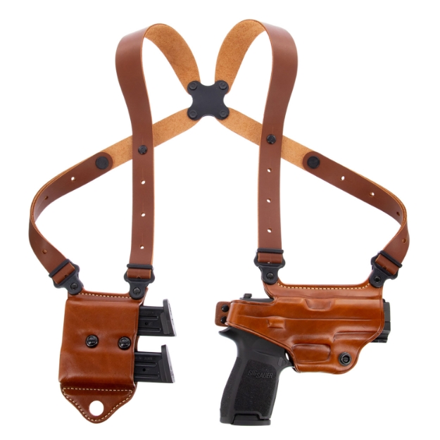 Picture of Galco Miami Classic Ii Shoulder System Size Fits Chest Up To 56" Tan Leather Harness Fits Sig P229 Fits Sig P226 Fits Sig P228 Right Hand 