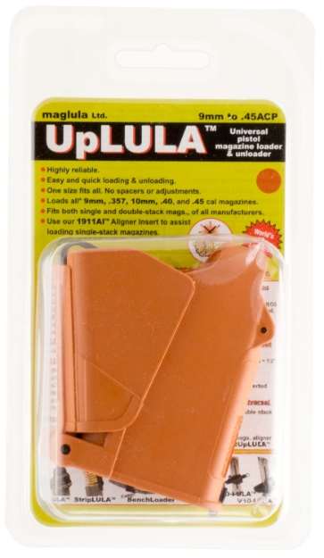 Picture of Maglula Uplula Loader & Unloader Double Stack Single Stack Orange Polymer 9Mm Luger 45 Acp Pistols 