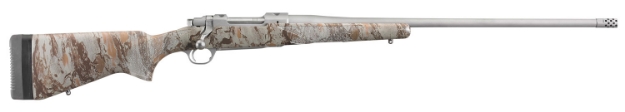 Picture of Ruger Hawkeye Ftw Hunter 6.5 Creedmoor 4+1 24" Removeable Muzzle Brake Barrel, Hawkeye Matte Stainless Steel, Natural Gear Camo Hardwood Stock, Optics Ready 