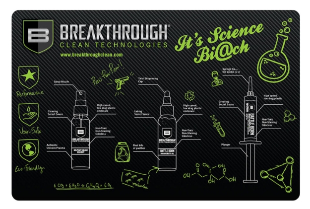 Picture of Breakthrough Clean Cleaning Mat Pistol Polyester Top W/Neoprene Rubber Backing 11" X 17" 