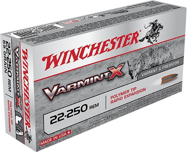 Picture of Winchester Ammo Varmint X 22-250 Rem 38 Gr Lead Free Polymer Tip Rapid Expansion 20 Per Box/10 Cs 