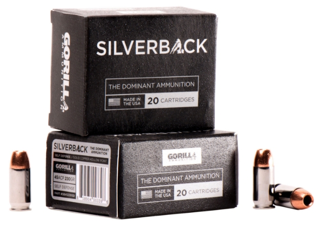 Picture of Gorilla Ammo Silverback Self Defense 45 Acp 230 Gr Solid Copper Hollow Point (Schp) 20 Per Box/10 Cs 