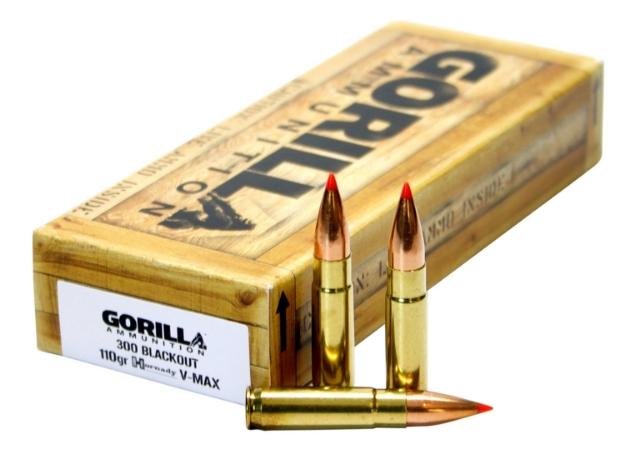 Picture of Gorilla Ammo Gorilla Match V-Max 300 Blackout 110 Gr Hornady V-Max (Vmx) 20 Per Box/ 10 Cs 