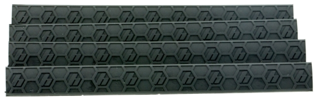 Picture of Hexmag Rail Covers M-Lok Picatinny Rail 4 Slot Black Polymer 4 Pack 