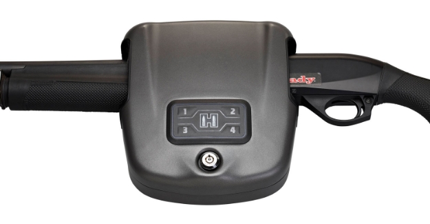 Picture of Hornady Rapid Safe Shotgun Wall Lock Rfid,Access Code,Key Entry Black Steel Holds Shotgun 8.50" L X 9.20" W X 2.70" D 