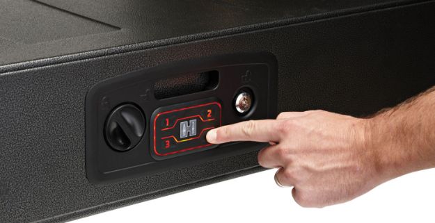 Picture of Hornady Rapid Safe Ar Gunlocker Rfid,Access Code,Key Entry Black Steel Holds 2 Rifles Holds 2 Long Guns 42" L X 15.25" W X 6.75" D 