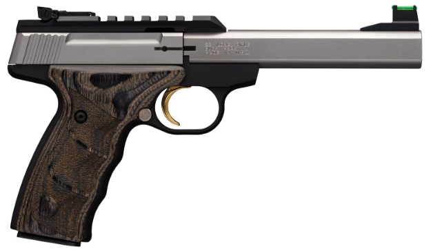 Picture of Browning Buck Mark Plus 22 Lr 10+1 5.50" Slab Side Barrel, Stainless Optic Ready/Serrated Steel Slide, Matte Black Aluminum Frame & Black Laminate Udx Grips 