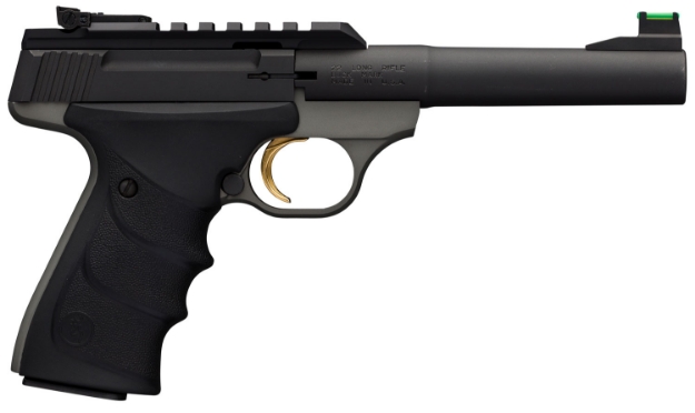 Picture of Browning Buck Mark Plus Practical 22 Lr 10+1 5.50" Tapered Bull Barrel, Matte Black Optic Ready/Serrated Steel Slide, Matte Gray Aluminum Frame, Black Ultragrip Rx Grips 