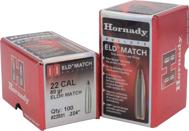 Picture of Hornady Eld Match Target 22 Cal .224 80 Gr Extremely Low Drag-Match (Eld-M) 