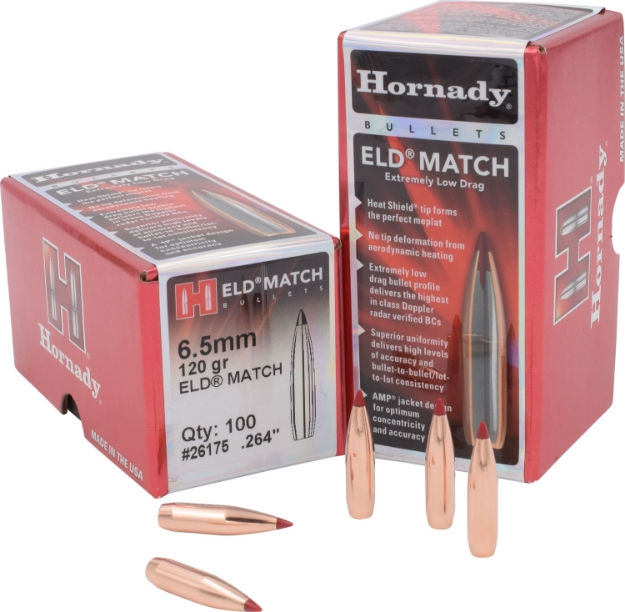 Picture of Hornady Eld Match Target 6.5Mm .264 120 Gr Extremely Low Drag-Match (Eld-M) 