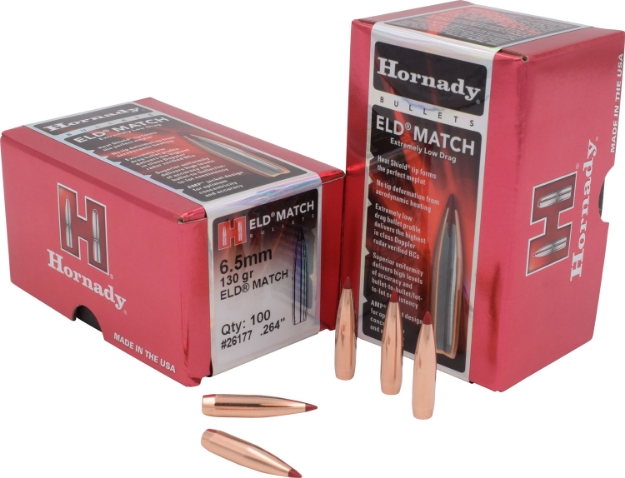 Picture of Hornady Eld Match Target 6.5Mm .264 130 Gr Extremely Low Drag-Match (Eld-M) 