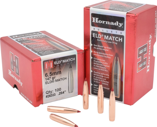 Picture of Hornady Eld Match Target 6.5Mm .264 147 Gr Extremely Low Drag-Match (Eld-M) 