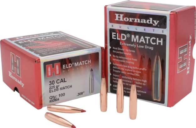 Picture of Hornady Eld Match Target 30 Cal .308 225 Gr Extremely Low Drag-Match (Eld-M) 