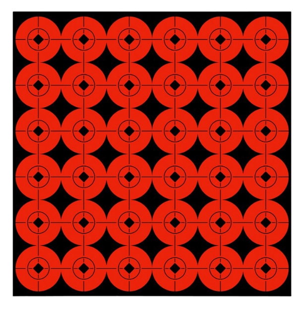 Picture of Birchwood Casey Target Spots Self-Adhesive Paper Black/Orange 1" Bullseye 360 Targets 