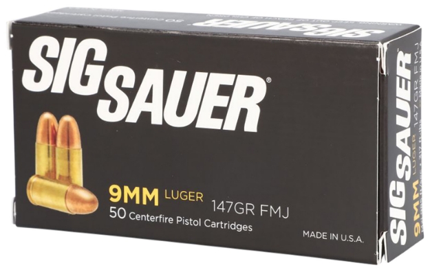 Picture of Sig Sauer Elite Ball 9Mm Luger 147 Gr 985 Fps Full Metal Jacket (Fmj) 50 Bx/20 Cs 