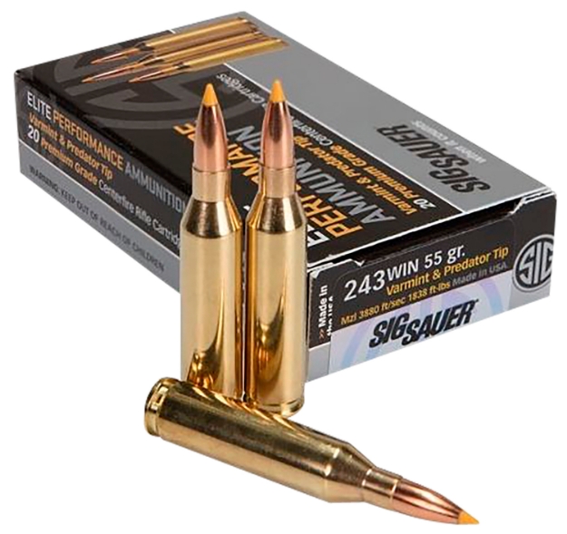 Picture of Sig Sauer Elite Hunting Varmint & Predator 243 Win 55 Gr 3880 Fps Extreme Expansion Tip (Eet) 20 Bx/10 Cs 