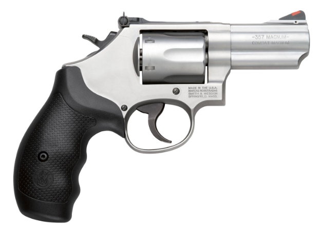 Picture of Smith & Wesson Model 66 Combat Magnum 357 Mag Or 38 S&W Spl +P Stainless Steel 2.75" 2 Piece Barrel, 6Rd Cylinder & K-Frame, Full-Length Extractor Rod, Synthetic Grip, Internal Lock 