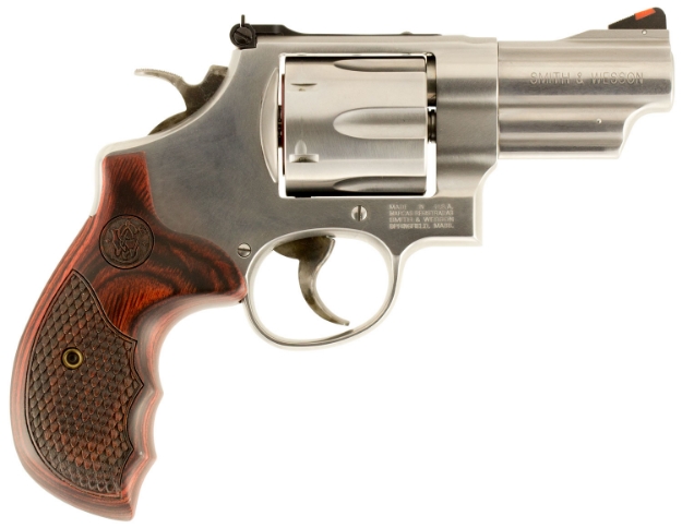 Picture of Smith & Wesson Model 629 Deluxe 44 Rem Mag Or 44 S&W Spl Stainless Steel 3" Barrel & 6Rd Cylinder, Satin Stainless Steel N-Frame, Textured Wood Grip 