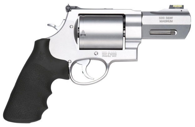 Picture of Smith & Wesson Model 500 Performance Center 500 S&W Mag Stainless Steel 3.50" Barrel, 5Rd Unfluted Cylinder & X Frame, Trigger Overtravel Stop, Hiviz Fiber Optic Front Sight 