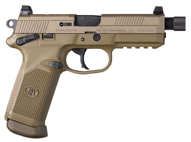 Picture of Fn Fnx Tactical 45 Acp 5.30" Threaded Barrel 10+1 , Flat Dark Earth , Manual Safety , Night Sights , Optics Ready 