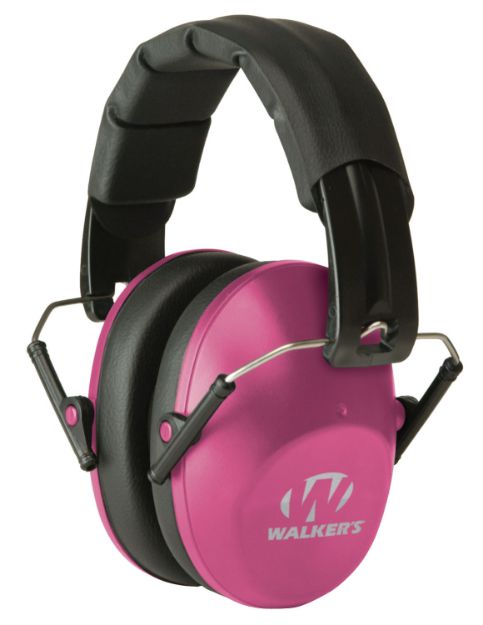 Picture of Walker's Pro Low Profile Passive Muff Polymer 22 Db Over The Head Pink/Black Adult 