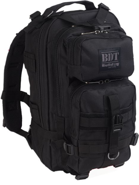 Picture of Bulldog Bdt Tactical Backpack Compact Style With Black Finish, 2 Main & Accessory Compartments, Hydration Bladder Compartment & Molle, Alice Compatible 18" H X 10" W X 10" D 
