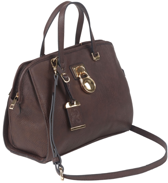 Picture of Bulldog Satchel Style Purse Chocolate Brown Leather Satchel Most Sm Pistols & Revolvers Ambidextrous Hand 