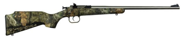 Picture of Crickett Youth 22 Lr 1Rd Capacity, 16.12" Stainless Steel Barrel, Fixed Front/Adjustable Rear Peep Sights, Mossy Oak Break-Up Synthetic Stock W/11.5" Lop, Rebounding Firing Pin Safety 