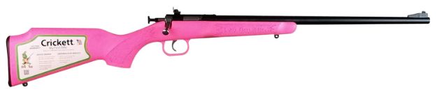 Picture of Crickett Youth 22 Lr 1Rd 16.12" Blued Barrel & Receiver, Fixed Front/Adjustable Rear Peep Sights, Pink Synthetic Stock W/11.5" Lop, Rebounding Firing Pin Safety 