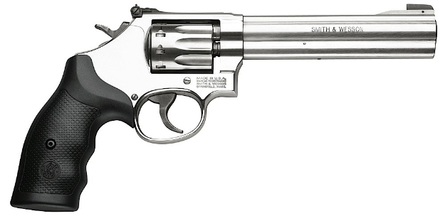 Picture of Smith & Wesson Model 617 22 Lr Stainless Steel 6" Barrel & 10Rd Cylinder, Satin Stainless Steel K-Frame, Black Polymer Grip,Internal Lock 