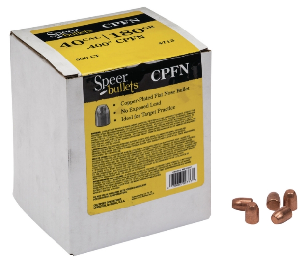 Picture of Speer Bullets Handgun Plinking 40 Caliber .400 180 Gr Flat Nose 500 Box 