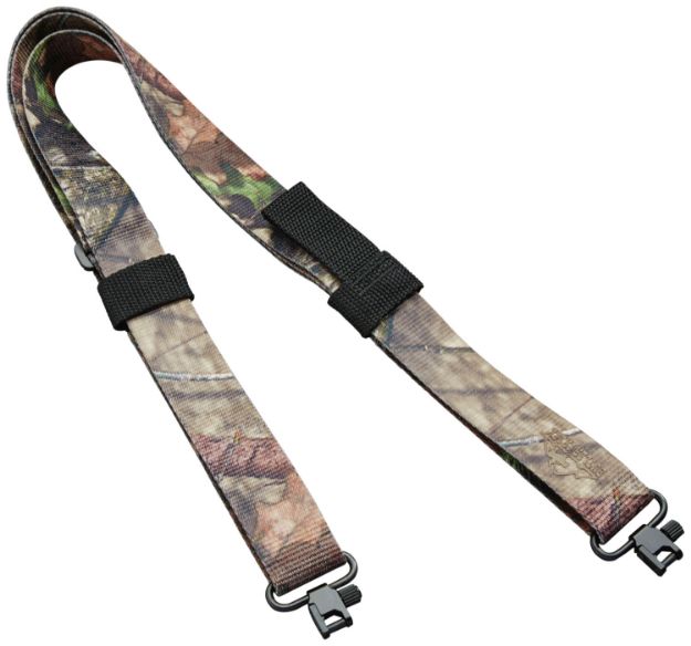 Picture of Butler Creek Quick Carry Sling Made Of Mossy Oak Break-Up Nylon Webbing With 27"- 36" Oal, 1.25" W, Adjustable Design & Uncle Mike's Locking Swivels For Rifles 