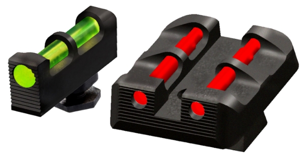 Picture of Hiviz Hiviz Target Sight Set For Glock Black | Green Fiber Optic Front Sight Red Fiber Optic Rear Sight 