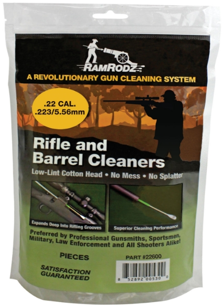 Picture of Ramrodz Barrel Cleaner 5.56Mm/223 Cal Rifle Cotton/Bamboo 3" Long Cotton Brush 600 Per Bag 