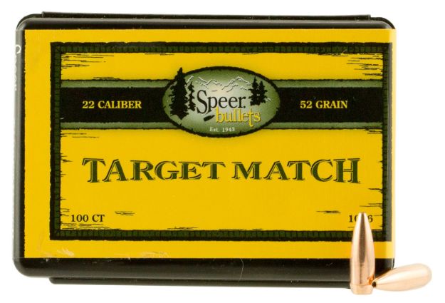 Picture of Speer Target Match 22 Caliber .224 52 Gr Hollow Point Boat Tail 100 Box 