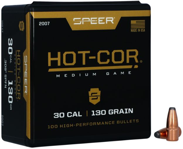 Picture of Speer Hot-Cor 30 Cal .308 130 Gr Soft Point Flat Nose (Spfn) 