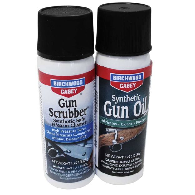 Picture of Birchwood Casey Gun Scrubber & Synthetic Gun Oil Combo Pack 1.25 Oz Aerosol 2 Pack 