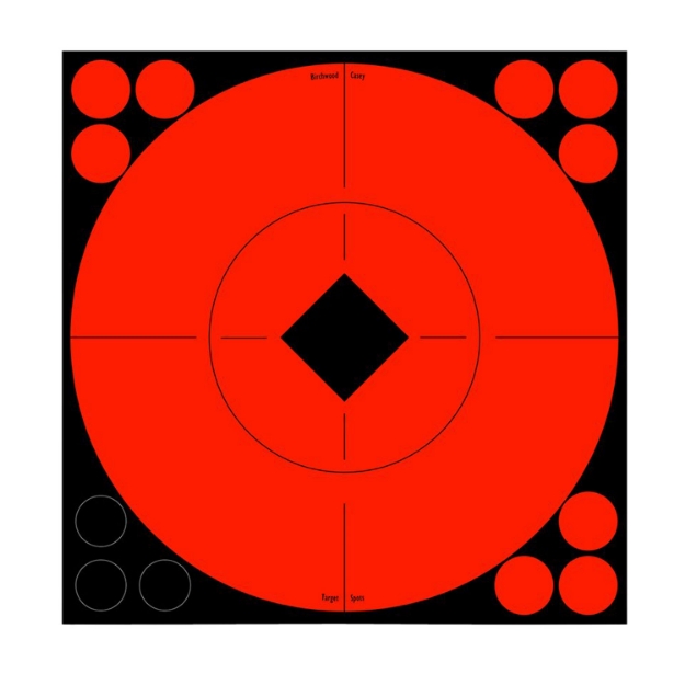 Picture of Birchwood Casey Target Spots Self-Adhesive Paper Black/Red 8" Bullseye Includes Pasters 8 Per Pkg 