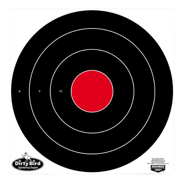 Picture of Birchwood Casey Dirty Bird 17.25" Bullseye Tagboard Hanging Black/White 5 Pack 