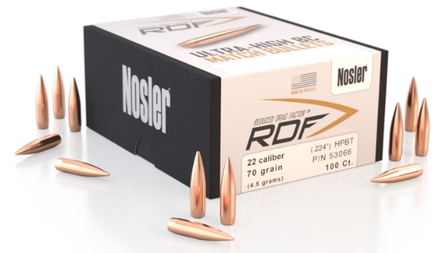 Picture of Nosler Rdf Competition 22 Cal .224 70 Gr Hollow Point Boat-Tail (Hpbt) 100 Per Box 