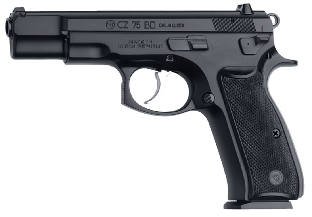 Picture of Cz-Usa Cz 75 B *Ca Compliant 9Mm Luger 4.60" 10+1 Overall Black Finish With Inside Railed Steel Slide, Polymer Grip, Non-Tilted Barrel & Decocker Safety 