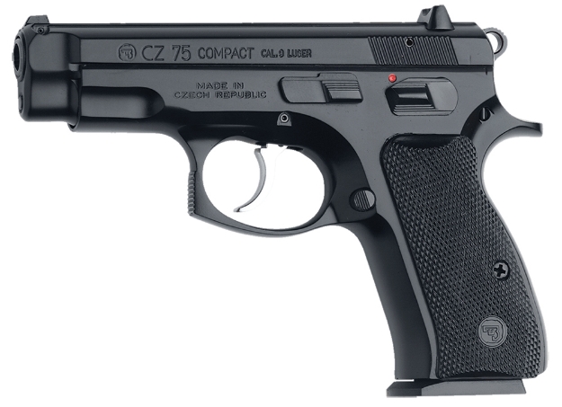 Picture of Cz-Usa Cz 75 Compact *Ca Compliant 9Mm Luger 3.75" 10+1 Overall Black Finish With Inside Railed Steel Slide, Polymer Grip & Non-Tilted Barrel 