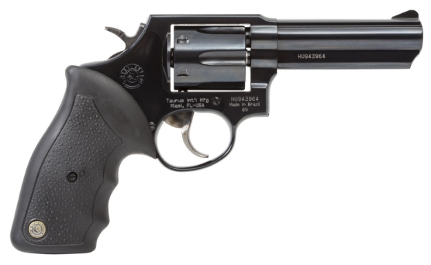 Picture of Taurus 2-650041 65 38 Special +P Or 357 Mag Caliber With 4" Barrel, 6Rd Capacity Cylinder, Overall Matte Black Oxide Finish Steel, Finger Grooved Black Rubber Grip & Fixed Sights 