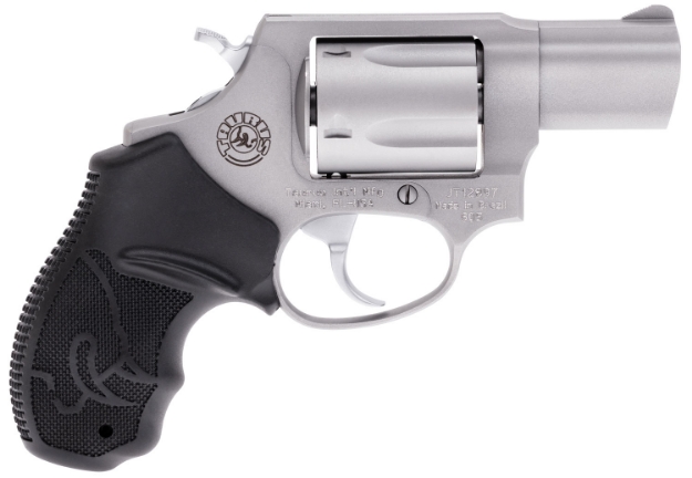 Picture of Taurus 2-605029 605 38 Special +P Or 357 Mag Caliber With 2" Barrel, 5Rd Capacity Cylinder, Overall Matte Finish Stainless Steel, Finger Grooved Black Rubber Grip & Fixed Sights 