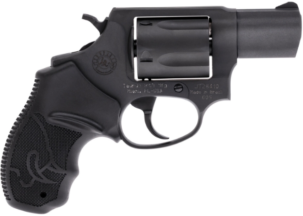 Picture of Taurus 2-605021 605 38 Special +P Or 357 Mag Caliber With 2" Barrel, 5Rd Capacity Cylinder, Overall Matte Black Oxide Finish Steel, Finger Grooved Black Rubber Grip & Fixed Sights 