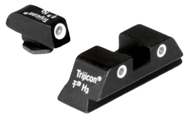 Picture of Trijicon Bright & Tough Night Sights- Glock Large Frames Black | Green Tritium White Outline Front Sight Green Tritium White Outline Rear Sight 