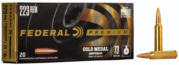 Picture of Federal Premium Gold Medal 223 Rem 73 Gr Berger Open Tip Match 20 Per Box/ 10 Cs 